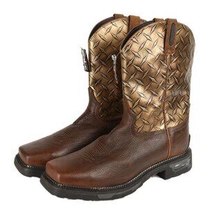 Tony Lama Rust Copper Diboll Diamond Plate Composite Toe Western Work Boots 13